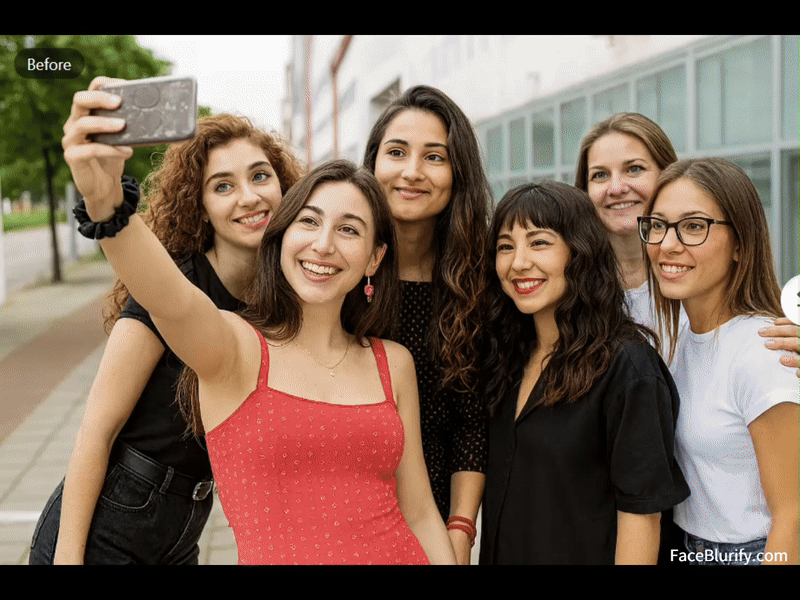 FaceBlurify video workflow with uploaded sample clip