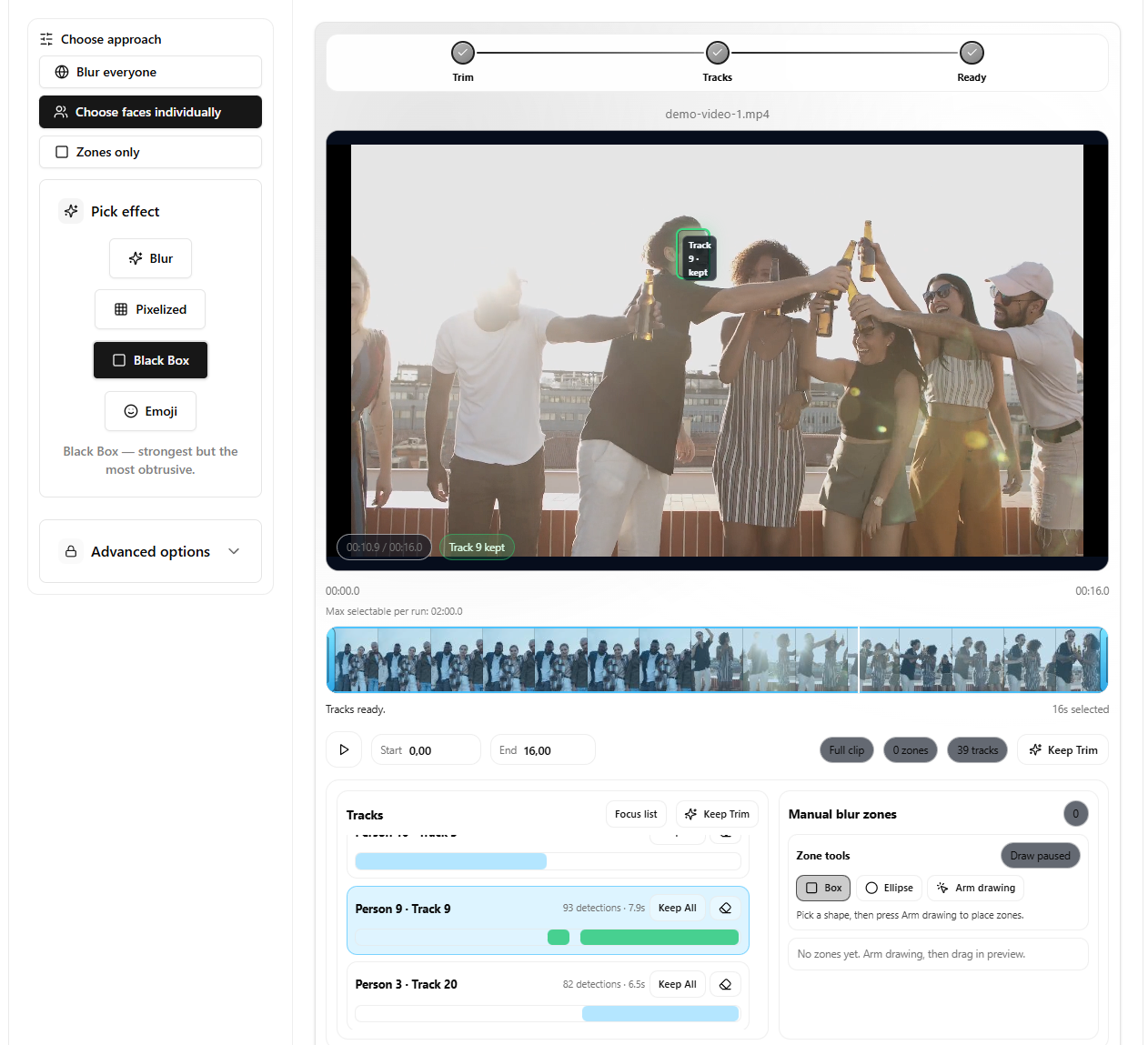 Selective analysis step