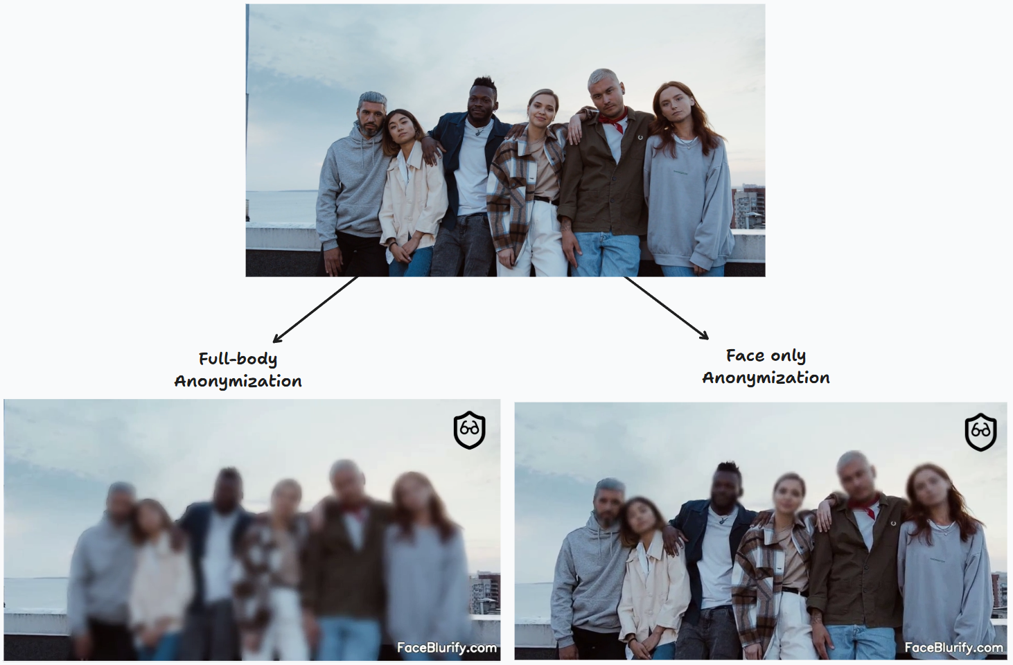 Full-body anonymization vs Face only