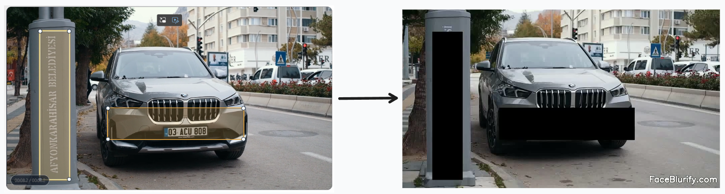 Manual blur zones editor